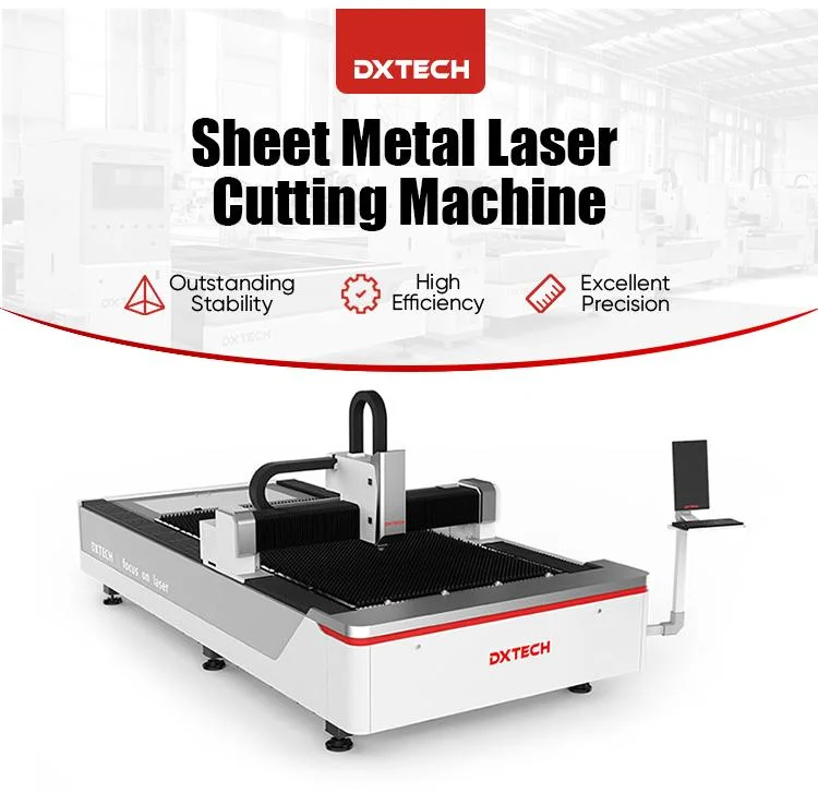 Dxtech Hot Sale CNC Sheet Metal Fiber 1000W 1500W 2000W 3000W 6000W Laser Cutting Machine Stainless with CE